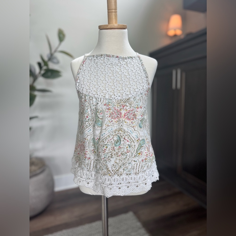 Next White Cropped Embellished Tank Top